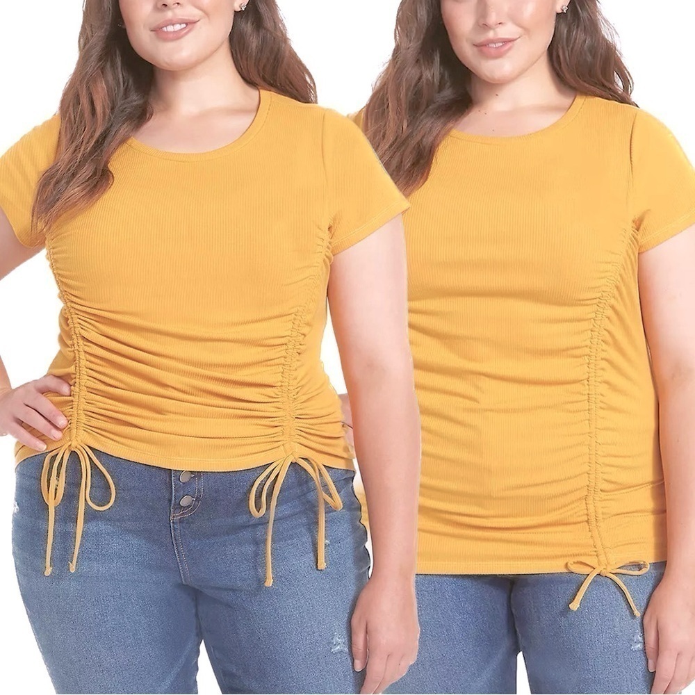 HP⭐️ Lane Bryant Sizes 22-32W Adjustable Drawcord Sunflower Top K94.10